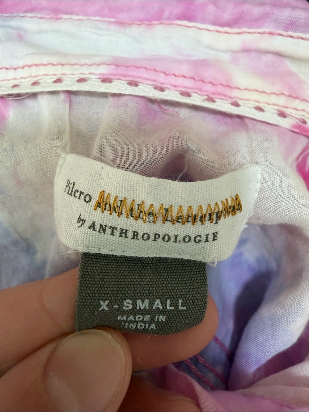 Anthropologie cate classic tie dye button down cotton size extra small - Picture 4 of 5